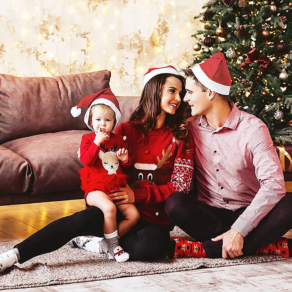 3 Stuks Kerstmuts |Merry Christmas |100% Polyester luxe kerstmuts voor kinderen | Kerstmutsen